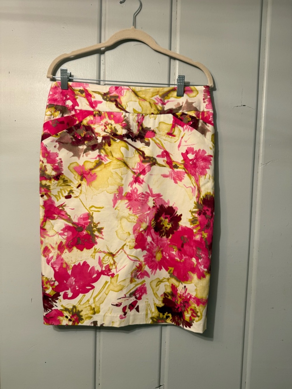 Charter Club Floral Pencil Skirt in Pink and Cream